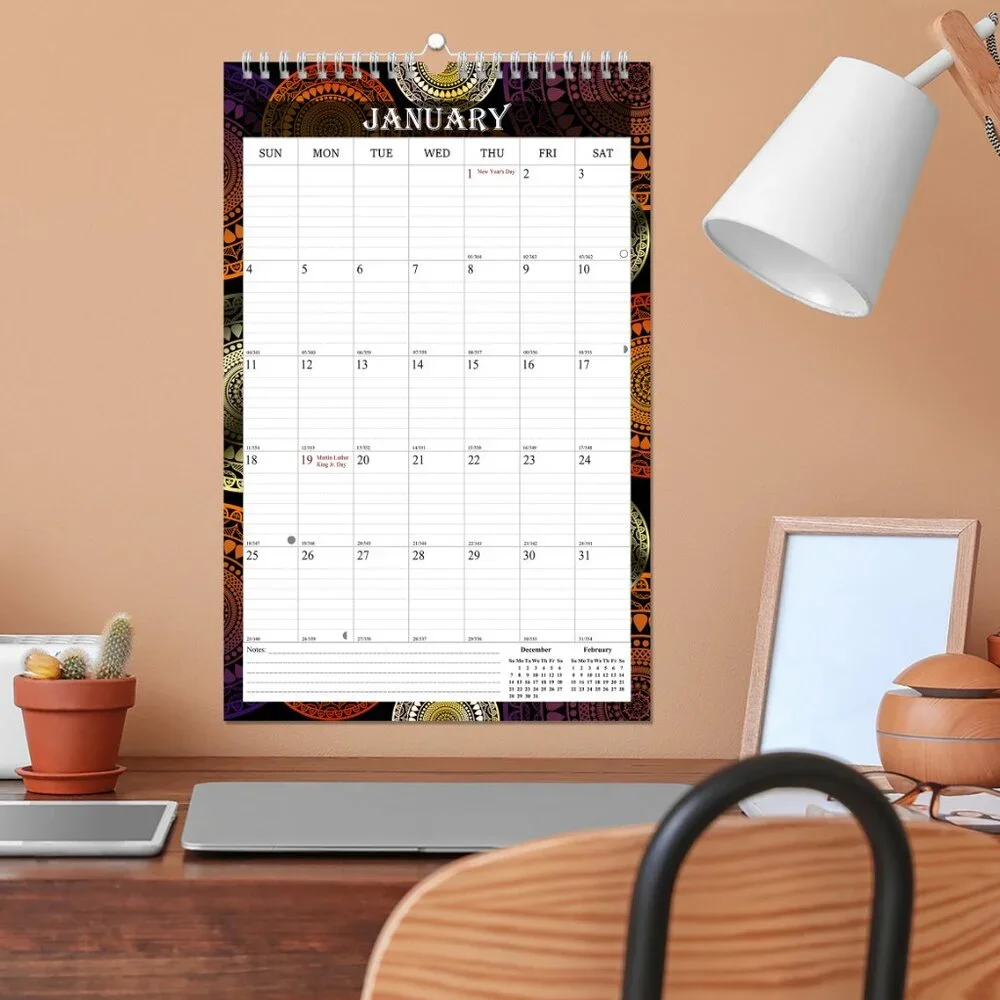 2026-2027 Wall Calendar Spiral-bound Twin-Wire Binding - 18 Months 11